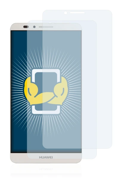 Immagine del dispositivo Huawei Ascend Mate 7 con un'ampia varietà di protezioni per lo schermo.