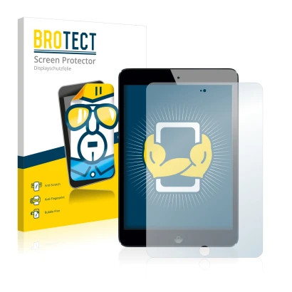 Parte frontale di una confezione del prodotto con il logo del marchio BROTECT. Accanto è raffigurato il dispositivo Apple iPad