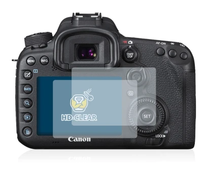 Immagine del dispositivo Canon EOS 7D Mark II con un'ampia varietà di protezioni per lo schermo.