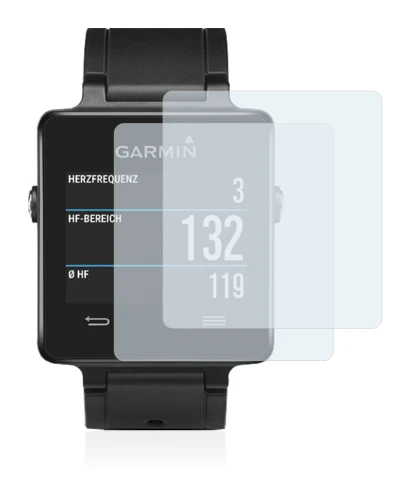 Immagine del dispositivo Garmin vivoactive con un'ampia varietà di protezioni per lo schermo.