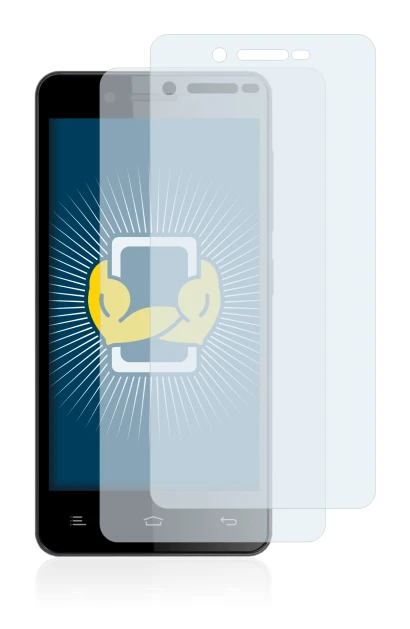 Immagine del dispositivo Gionee V183 con un'ampia varietà di protezioni per lo schermo.