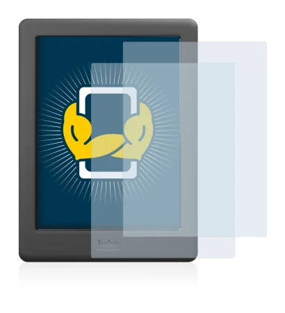 Immagine del dispositivo Kobo Glo HD con un'ampia varietà di protezioni per lo schermo.