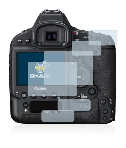 Immagine del dispositivo Canon EOS 1D X Mark II con un'ampia varietà di protezioni per lo schermo.