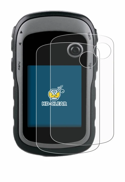 Immagine del dispositivo Garmin eTrex 30x con un'ampia varietà di protezioni per lo schermo.