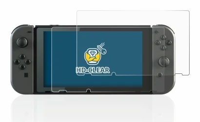 Immagine del dispositivo Nintendo Switch con un'ampia varietà di protezioni per lo schermo.