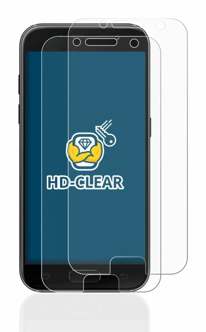 Immagine del dispositivo Samsung Galaxy A3 2017 con un'ampia varietà di protezioni per lo schermo.