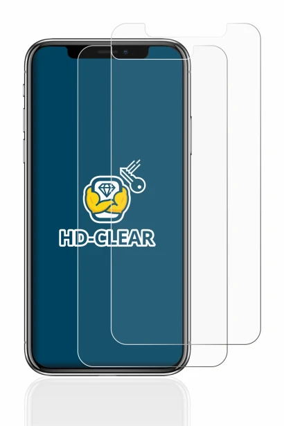 Immagine del dispositivo Apple iPhone X con un'ampia varietà di protezioni per lo schermo.