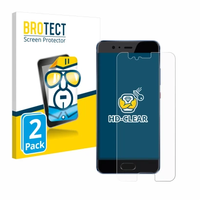 Parte frontale di una confezione del prodotto con il logo del marchio BROTECT. Accanto è raffigurato il dispositivo Huawei P10