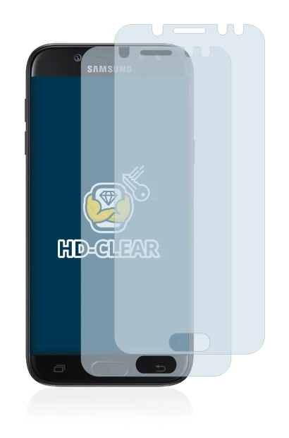 Immagine del dispositivo Samsung Galaxy J5 2017 con un'ampia varietà di protezioni per lo schermo.
