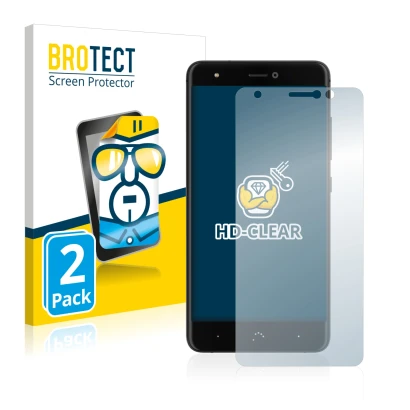 Parte frontale di una confezione del prodotto con il logo del marchio BROTECT. Accanto è raffigurato il dispositivo BQ Aquaris