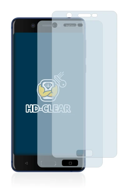 Immagine del dispositivo Nokia 5 con un'ampia varietà di protezioni per lo schermo.