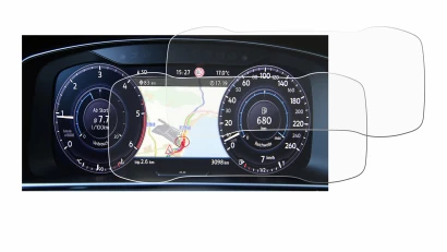 Immagine del dispositivo Volkswagen Golf 7 Active Info Chockpit 12.3" con un'ampia varietà di protezioni per lo schermo.