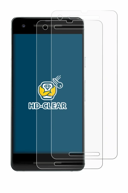 Immagine del dispositivo Google Pixel 2 con un'ampia varietà di protezioni per lo schermo.