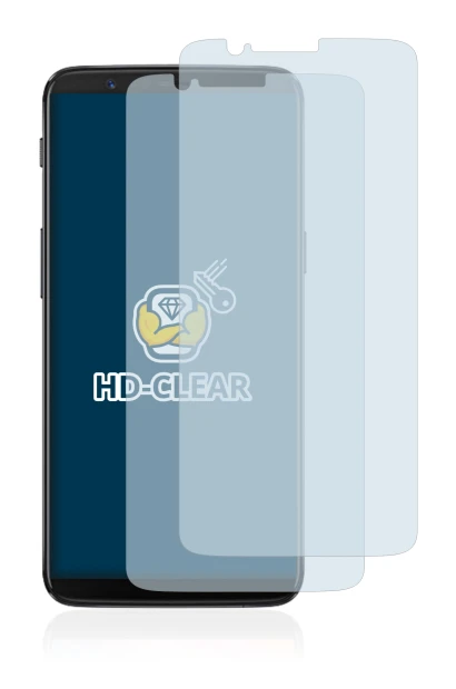 Immagine del dispositivo OnePlus 5T con un'ampia varietà di protezioni per lo schermo.