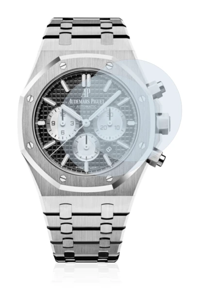 Immagine del dispositivo Audemars Piguet Royal Oak (41 mm) con un'ampia varietà di protezioni per lo schermo.