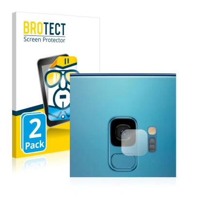 Parte frontale di una confezione del prodotto con il logo del marchio BROTECT. Accanto è raffigurato il dispositivo Samsung Ga