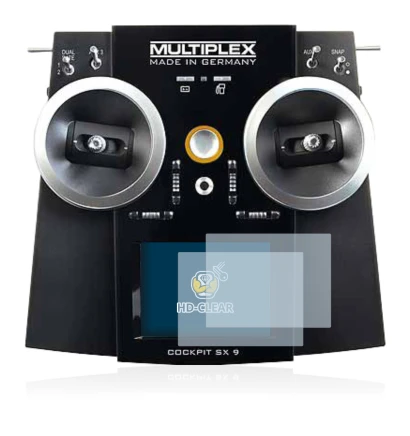 Immagine del dispositivo Multiplex Cockpit SX9 con un'ampia varietà di protezioni per lo schermo.