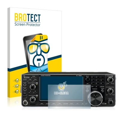 Parte frontale di una confezione del prodotto con il logo del marchio BROTECT. Accanto è raffigurato il dispositivo Icom IC-76