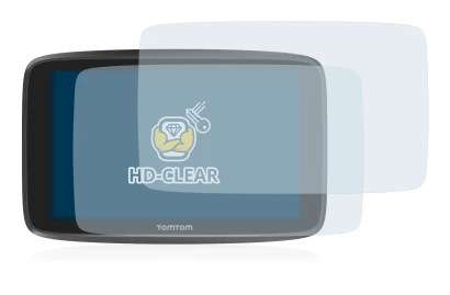 Immagine del dispositivo TomTom GO Camper con un'ampia varietà di protezioni per lo schermo.