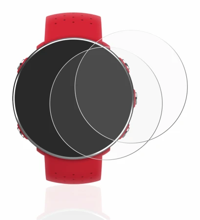 Immagine del dispositivo Polar Vantage M con un'ampia varietà di protezioni per lo schermo.