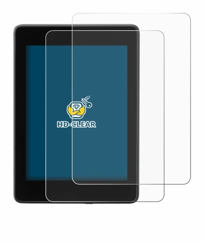 Immagine del dispositivo Amazon Kindle Paperwhite 2018 (10a Gen.) con un'ampia varietà di protezioni per lo schermo.