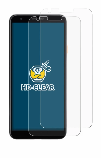 Immagine del dispositivo Google Pixel 3a con un'ampia varietà di protezioni per lo schermo.