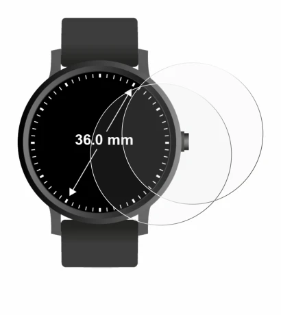 Immagine del dispositivo Circolare Displays (ø: 36 mm) con un'ampia varietà di protezioni per lo schermo.