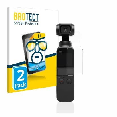 Parte frontale di una confezione del prodotto con il logo del marchio BROTECT. Accanto è raffigurato il dispositivo DJI Osmo P