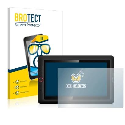 Parte frontale di una confezione del prodotto con il logo del marchio BROTECT. Accanto è raffigurato il dispositivo XP-Pen Art