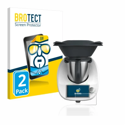 Parte frontale di una confezione del prodotto con il logo del marchio BROTECT. Accanto è raffigurato il dispositivo Vorwerk Th