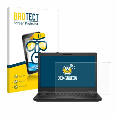 Parte frontale di una confezione del prodotto con il logo del marchio BROTECT. Accanto è raffigurato il dispositivo Dell Latit