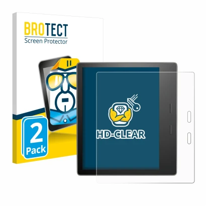 Parte frontale di una confezione del prodotto con il logo del marchio BROTECT. Accanto è raffigurato il dispositivo Amazon Kin