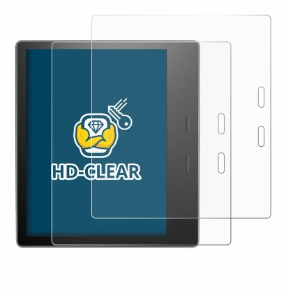 Immagine del dispositivo Amazon Kindle Oasis 2019 (10a Gen.) con un'ampia varietà di protezioni per lo schermo.