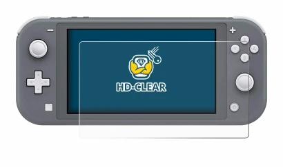 Immagine del dispositivo Nintendo Switch Lite con un'ampia varietà di protezioni per lo schermo.