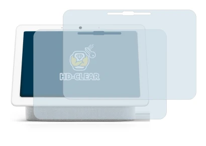 Immagine del dispositivo Google Nest Hub Max con un'ampia varietà di protezioni per lo schermo.