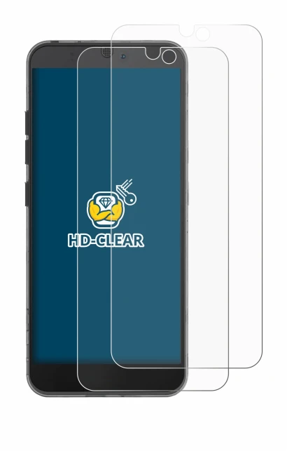 Immagine del dispositivo Fairphone 3 con un'ampia varietà di protezioni per lo schermo.