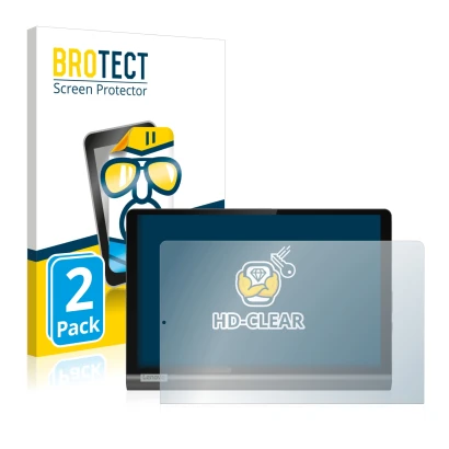 Parte frontale di una confezione del prodotto con il logo del marchio BROTECT. Accanto è raffigurato il dispositivo Lenovo Yog