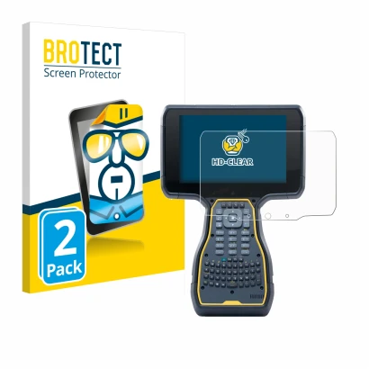 Parte frontale di una confezione del prodotto con il logo del marchio BROTECT. Accanto è raffigurato il dispositivo Trimble TS