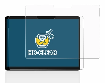 Immagine del dispositivo Microsoft Surface Pro X con un'ampia varietà di protezioni per lo schermo.