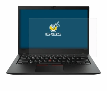 Immagine del dispositivo Lenovo ThinkPad T490s con un'ampia varietà di protezioni per lo schermo.