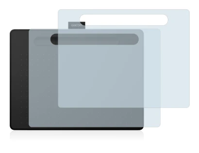 Immagine del dispositivo Wacom Intuos M con un'ampia varietà di protezioni per lo schermo.
