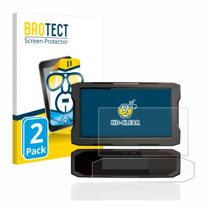 Parte frontale di una confezione del prodotto con il logo del marchio BROTECT. Accanto è raffigurato il dispositivo Honda CRF1