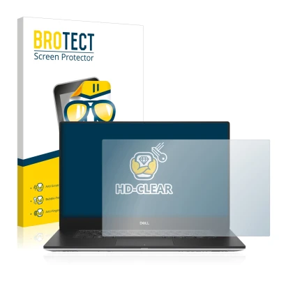 Parte frontale di una confezione del prodotto con il logo del marchio BROTECT. Accanto è raffigurato il dispositivo Dell Preci