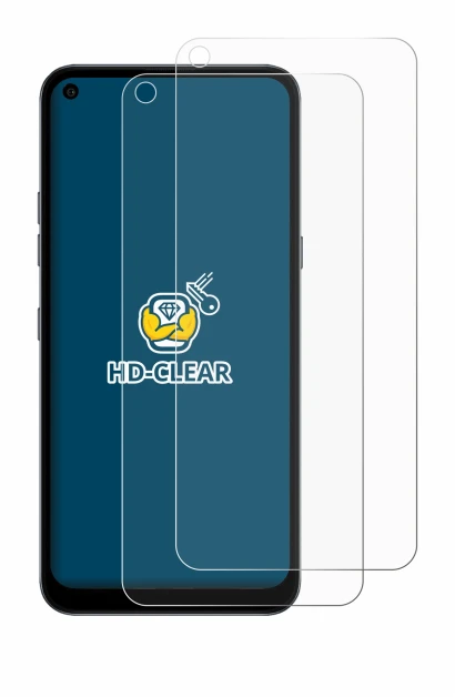 Immagine del dispositivo LG K61S con un'ampia varietà di protezioni per lo schermo.