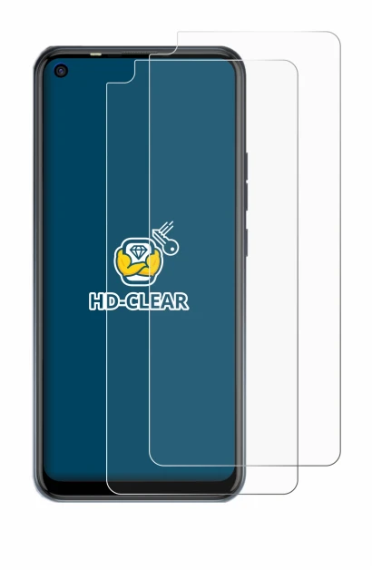 Immagine del dispositivo Tecno Spark 5 Pro con un'ampia varietà di protezioni per lo schermo.