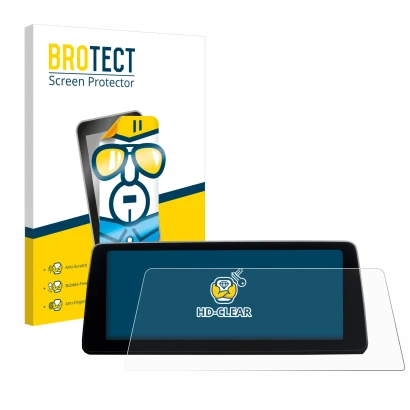 Parte frontale di una confezione del prodotto con il logo del marchio BROTECT. Accanto è raffigurato il dispositivo BMW 7 G11 