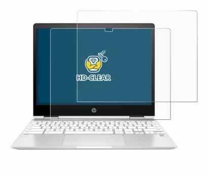 Immagine del dispositivo HP Chromebook x360 12b-ca0005nf con un'ampia varietà di protezioni per lo schermo.