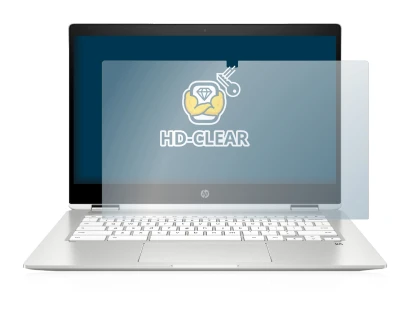 Immagine del dispositivo HP Chromebook x360 (14b-caX) con un'ampia varietà di protezioni per lo schermo.