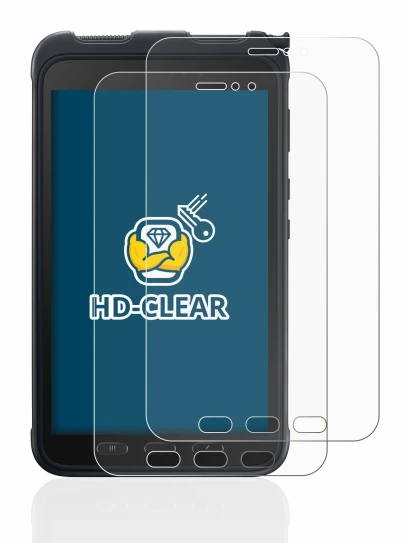 Immagine del dispositivo Samsung Galaxy Tab Active 3 con un'ampia varietà di protezioni per lo schermo.