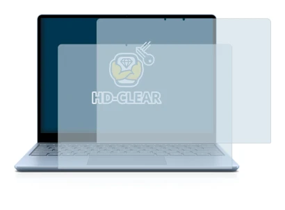 Immagine del dispositivo Microsoft Surface Laptop Go con un'ampia varietà di protezioni per lo schermo.